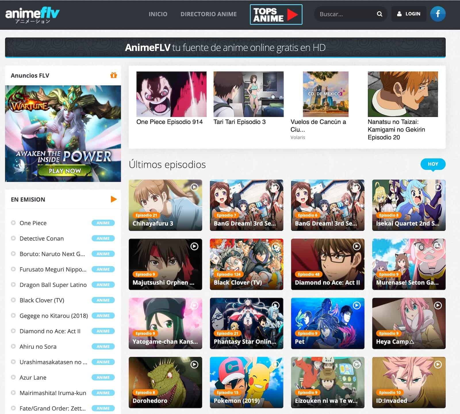 mejores paginas para ver anime online - animeflv