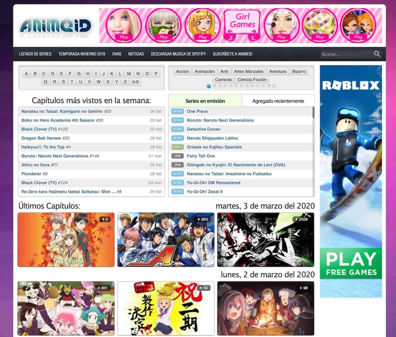 mejores paginas para ver anime online - animeid