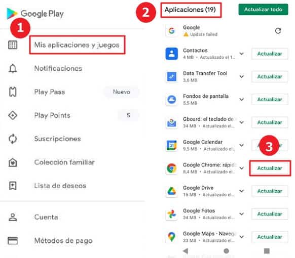 Cómo actualizar Google Chrome - Actualizar google Chrome en equipos Android - 1